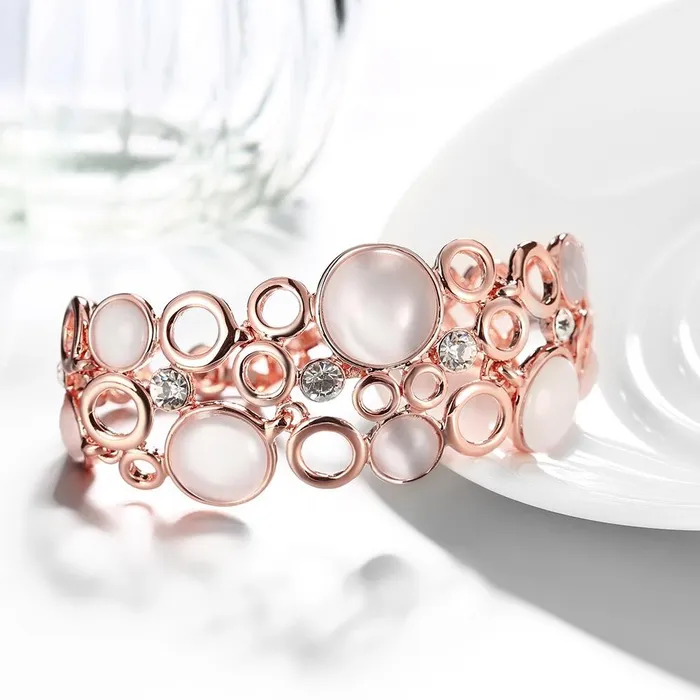 Yellow Chimes Bracelet for Women and Girls Rosegold Bracelets for Women Rose Gold Plated Femme Opal Layered Bracelet for Girls Birthday Gift for Girls and Women Anniversary Gift for Wife Yellow Chimes Necklaces