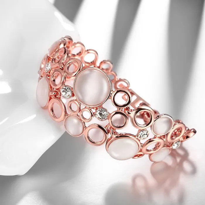 Yellow Chimes Bracelet for Women and Girls Rosegold Bracelets for Women Rose Gold Plated Femme Opal Layered Bracelet for Girls Birthday Gift for Girls and Women Anniversary Gift for Wife Yellow Chimes Necklaces