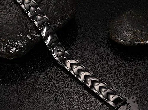 Yellow Chimes Bracelets for Men and Boys Fashion Black Bracelet for Men Stainless Steel Chain Bracelet for Men Birthday Gift for Men and Boys Anniversary Gift for Husband Yellow Chimes Rings