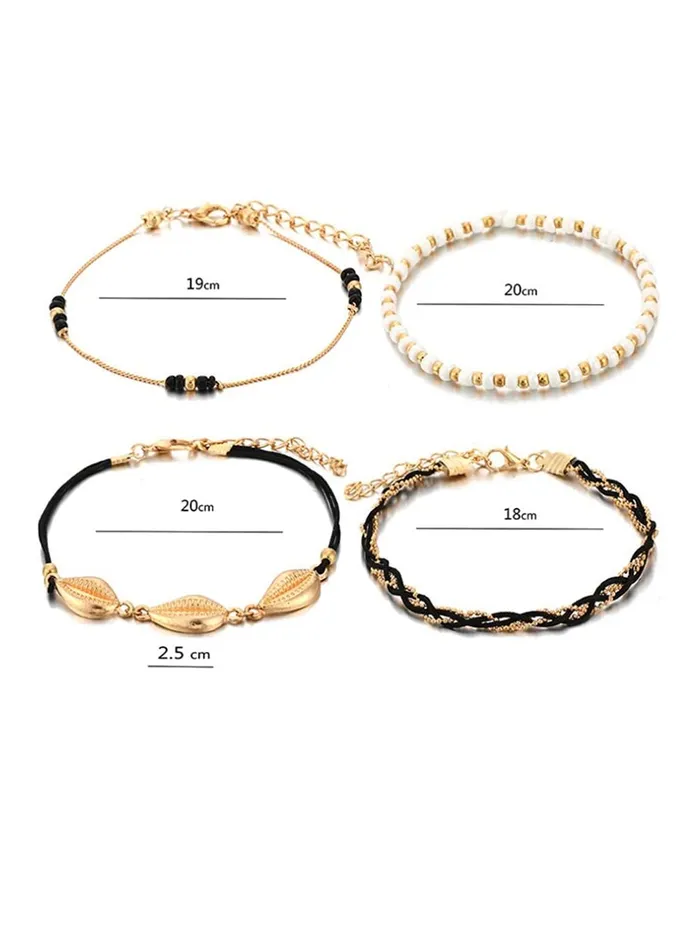 Yellow Chimes Bracelets Yellow Chimes Anklets For Women Boho Layered Anklet Gold Toned Pearl Beaded Ankle Chain Foot Jewellery For Women and Girls
