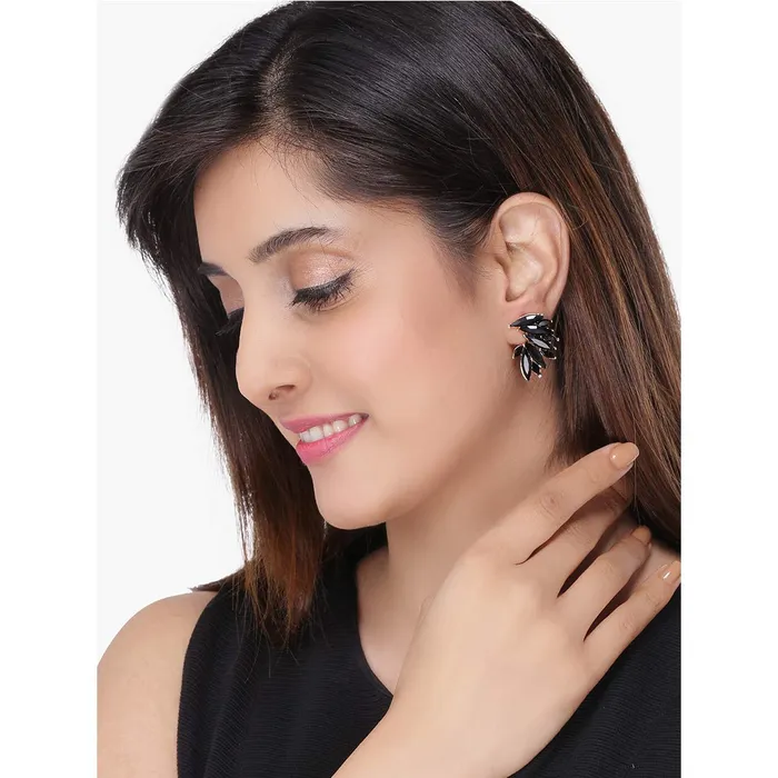 Yellow Chimes Bracelets Yellow Chimes Combo of Two Pair Elegant Gold Plated Floral Crystal Drop Stud Earrings for Women and Girls