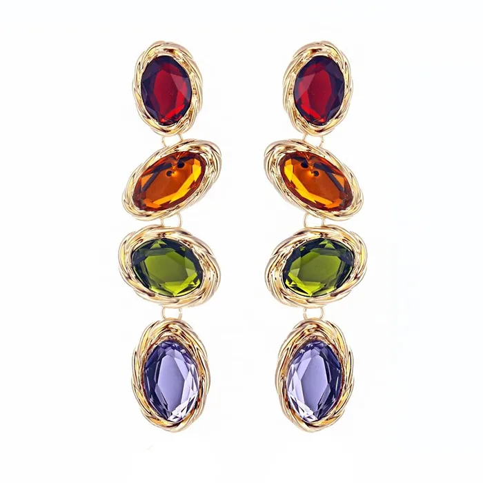 Yellow Chimes Bracelets Yellow Chimes Earrings for Women and Girls Fashion Crystal Dangler Earrings Gold Plated Multicolor Statement Style Long Danglers Earrings Birthday Anniversary Gift for Girls Women