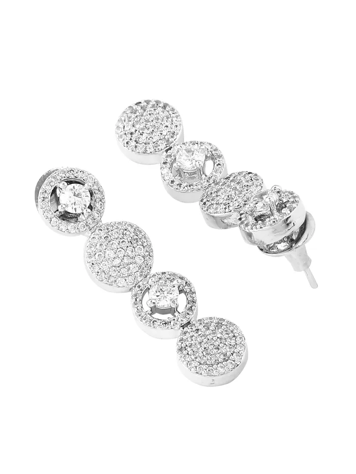 Yellow Chimes Bracelets Yellow Chimes Jewellery Set for Women Rhodium Plated ADAmerican Diamond Studded Multicolor Crystal Necklace Set with Earrings for Women and Girls Style 6
