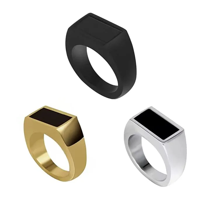 Yellow Chimes Bracelets Yellow Chimes Rings for Men and Boys Band Ring for Men 3Pcs Combo of Stainless Steel Rings for Men Birthday Gift for Men and Boys Anniversary Gift for Husband
