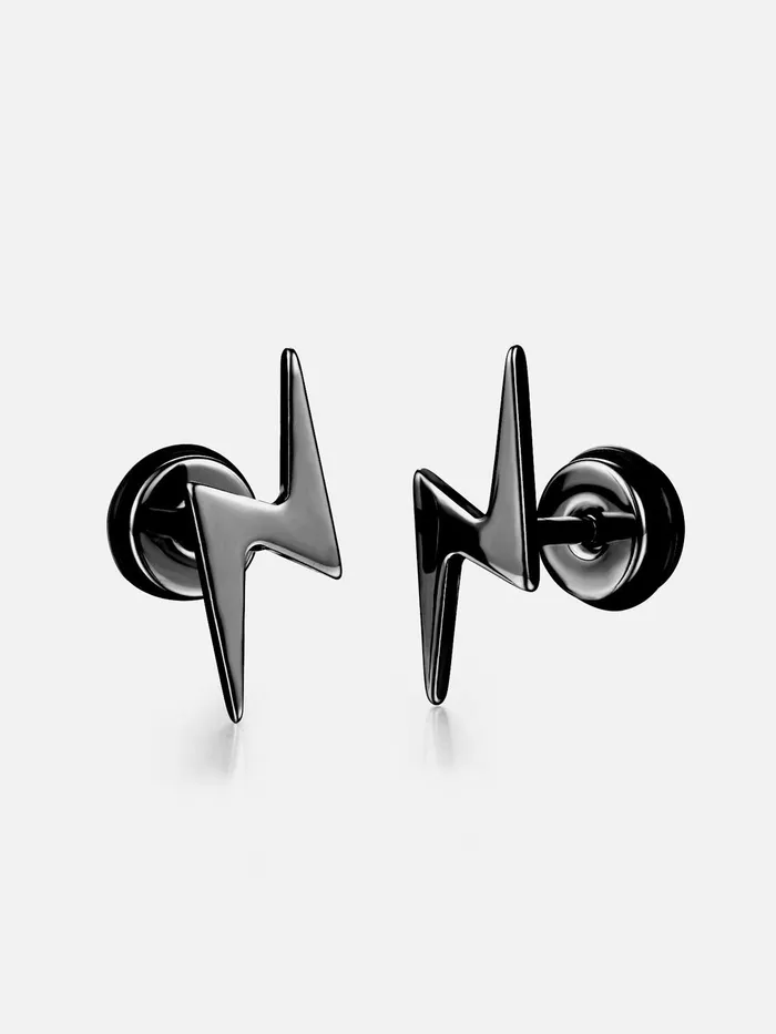Yellow Chimes Bracelets Yellow Chimes Trendy Combo of 2 Pairs Stainless Steel Black Spark Star Om Stud Earrings Men and Boys