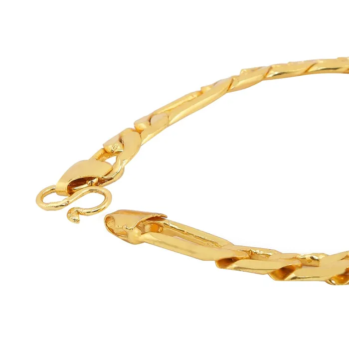Yellow Chimes Chain Bracelet for Men 18K Gold Plated Thick Figaro Wrist Chain Link Bracelet for Men and Boys Yellow Chimes Necklaces