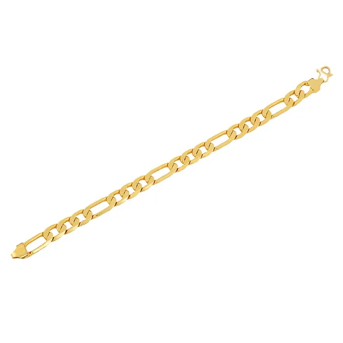 Yellow Chimes Chain Bracelet for Men 18K Gold Plated Thick Figaro Wrist Chain Link Bracelet for Men and Boys Yellow Chimes Necklaces