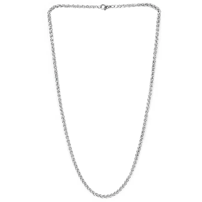 Yellow Chimes Chain for Men and Boys Silver Figaro Neck Chain for Men 2 Pcs Combo of Stainless Steel Chains for Men Birthday Gift for Men and Boys Anniversary Gift for Husband Yellow Chimes Rings