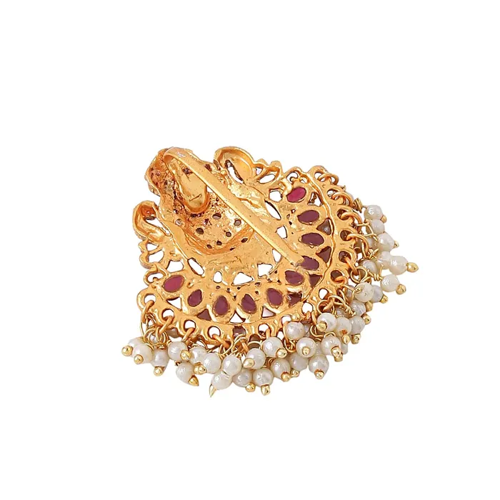 Yellow Chimes Choti Jadai Billai Traditional Multicolor Bridal Hair Accessories for Women Wedding Gold Plated Hair Choti Bridal Jewellery for Women Gold1 Yellow Chimes Necklaces