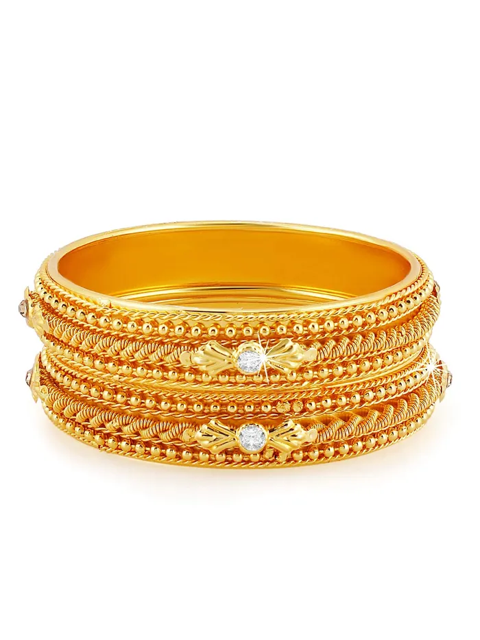 Yellow Chimes Classic Look 2 Pcs Bangle Set Gold Plated Traditional Ethnic Bangles for Women and Girls 26 Yellow Chimes Rings Yellow Chimes Classic Look 2 Pcs Bangle Set Gold Plated Traditional Ethnic Bangles for Women and Girls 26 Yellow Chimes Rings