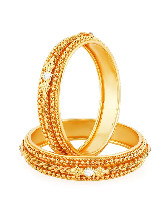 Yellow Chimes Classic Look 2 Pcs Bangle Set Gold Plated Traditional Ethnic Bangles for Women and Girls 26 Yellow Chimes Rings