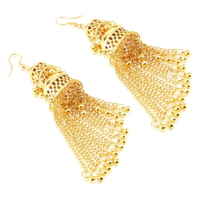 Yellow Chimes COMBO 2 Pairs Golden Silver Traditional Jhumka Jhumki Earrings for Women and Girls Yellow Chimes Earrings
