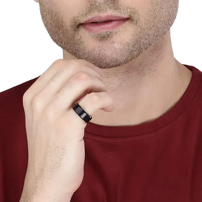 Yellow Chimes Combo Black Rings For Men Pack of 2 Stainless Steel Men Rings Dragon Celtic Design Black Finger Rings for Boys Ideal Gift For Men and Boys Yellow Chimes Necklaces