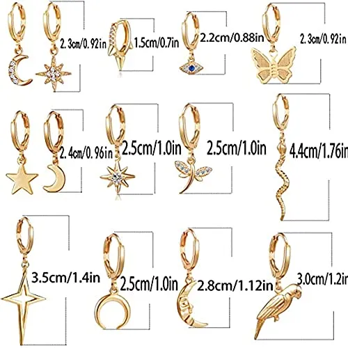 Yellow Chimes Combo of 6 Pairs Silver Gold Plated Thread Tassel Stud Hoop Earrings Set for Women and Girls Design 20 Yellow Chimes Earrings