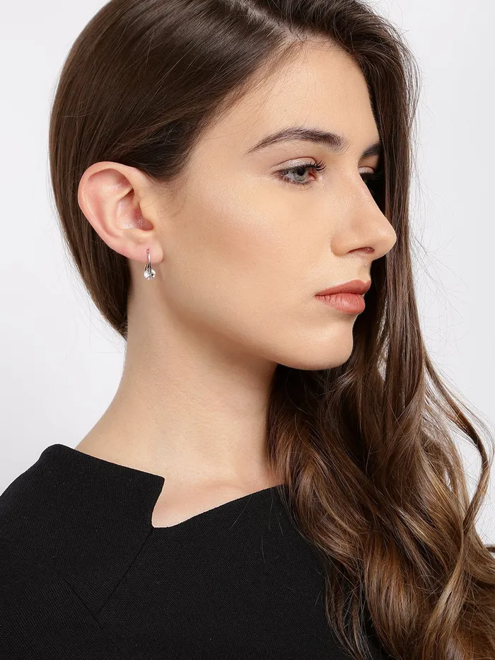 Yellow Chimes Earrings for Women and Girls A5 High Grade White Crystal Drop Hoop Earrings Silver Toned Drop Earrings Birthday Anniversary Gift for Wife Birthday Gift for Girls Women Yellow Chimes Bracelets