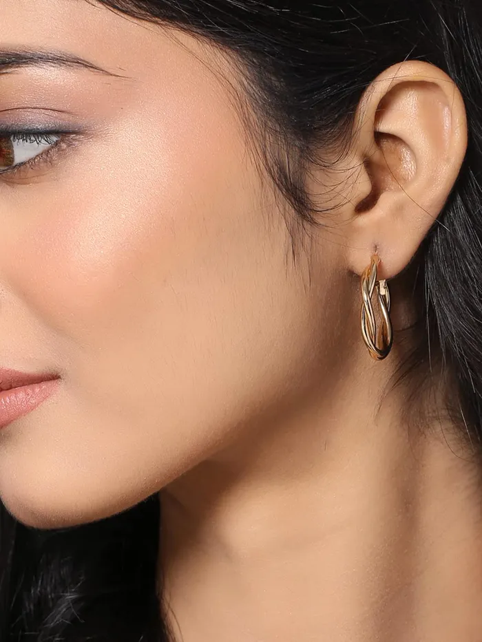 Yellow Chimes Earrings for Women and Girls Fashion Golden Hoop Earrings Combo of 2 Pairs Gold Toned Twisted Hoops Earrings Birthday Gift for Girls Women Anniversary Gift for Wife Yellow Chimes Necklaces