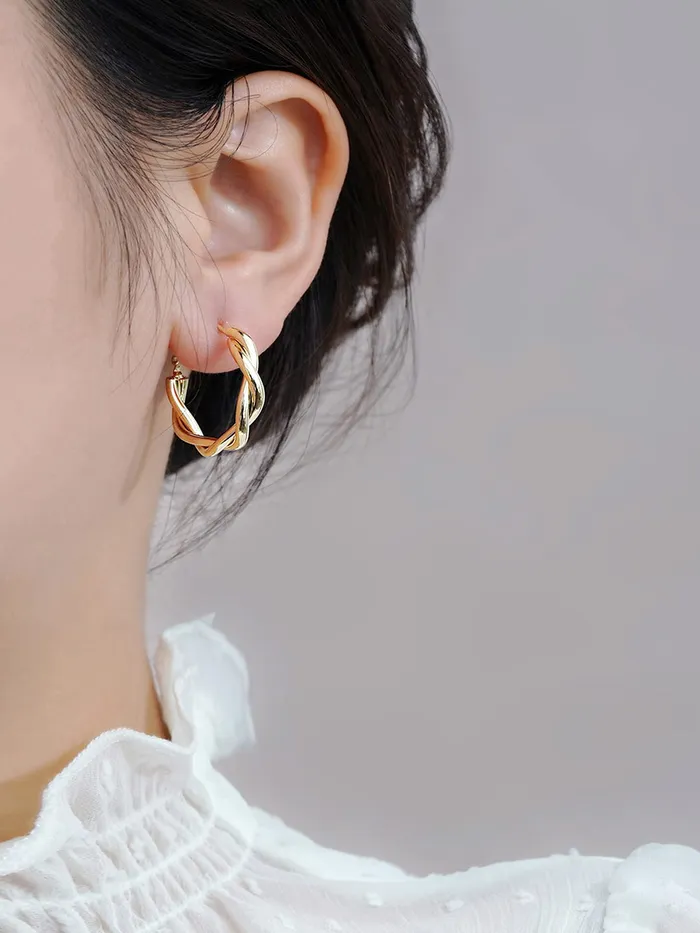 Yellow Chimes Earrings for Women and Girls Fashion Golden Hoop Earrings Combo of 2 Pairs Gold Toned Twisted Hoops Earrings Birthday Gift for Girls Women Anniversary Gift for Wife Yellow Chimes Necklaces