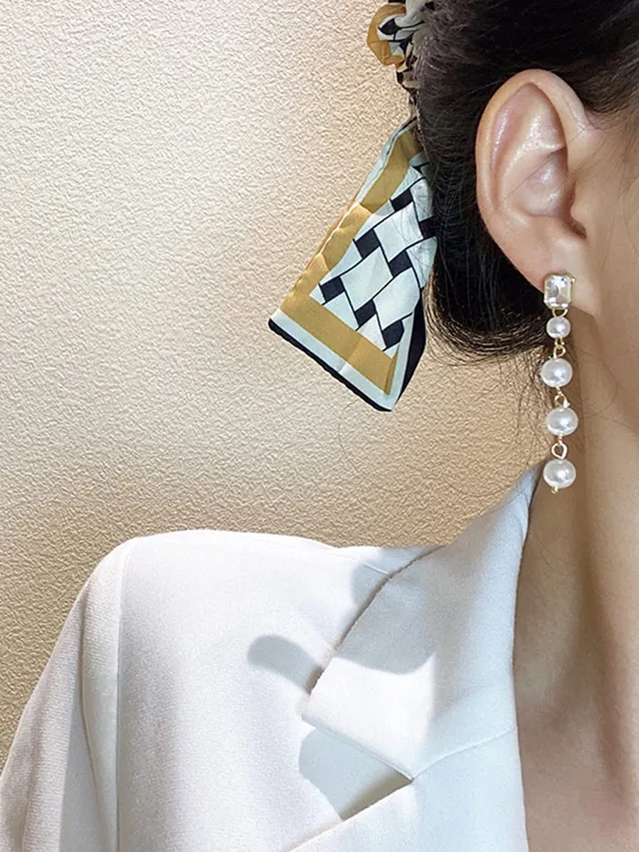 Yellow Chimes Earrings for Women and Girls Fashion White Pearl Dangler Gold Plated Long Chain Hanging Pearl Dangler Earrings Birthday Gift for Girls Women Anniversary Gift for Wife Yellow Chimes Necklaces