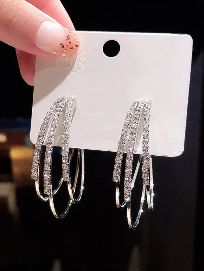 Yellow Chimes Earrings for Women and Girls Hoop Earrings for Girls Silver Toned Crystal Studded Hoop Earrings Birthday Gift for girls and women Anniversary Gift for Wife Yellow Chimes Necklaces