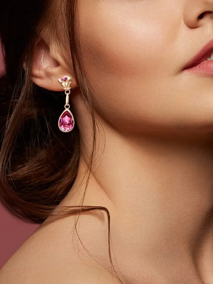 Yellow Chimes Earrings for Women and Girls Pink Crystals from Swarovski Drop Earrings Rose Gold Plated Floral Drop Earrings for Women Birthday Gifts For Women Valentine Gift for Girls Yellow Chimes Bracelets