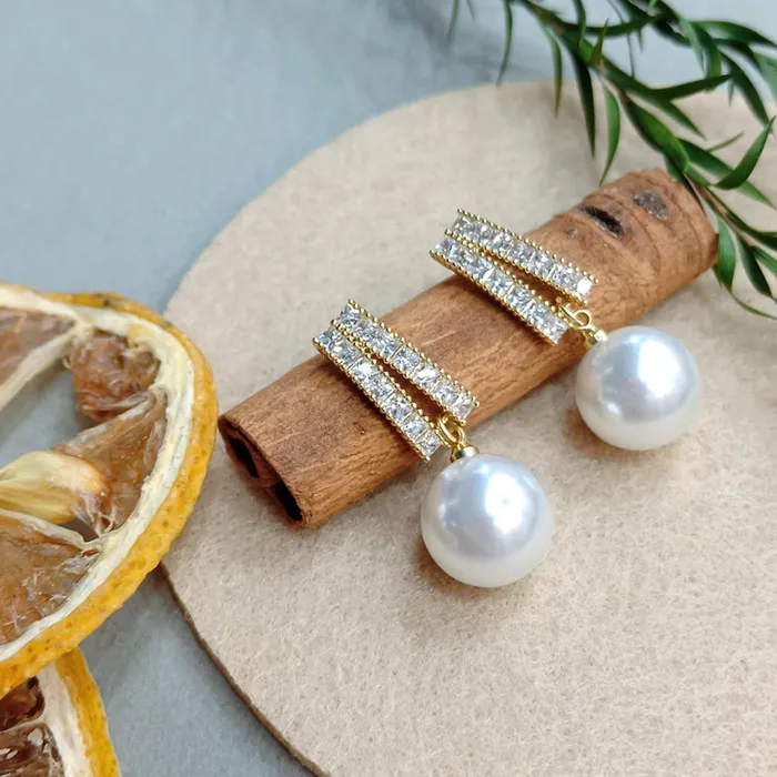Yellow Chimes Earrings For Women Gold Tone Contemporary Crystal Studded Pearl Hanging Drop Earrings For Women and Girls Yellow Chimes Earrings