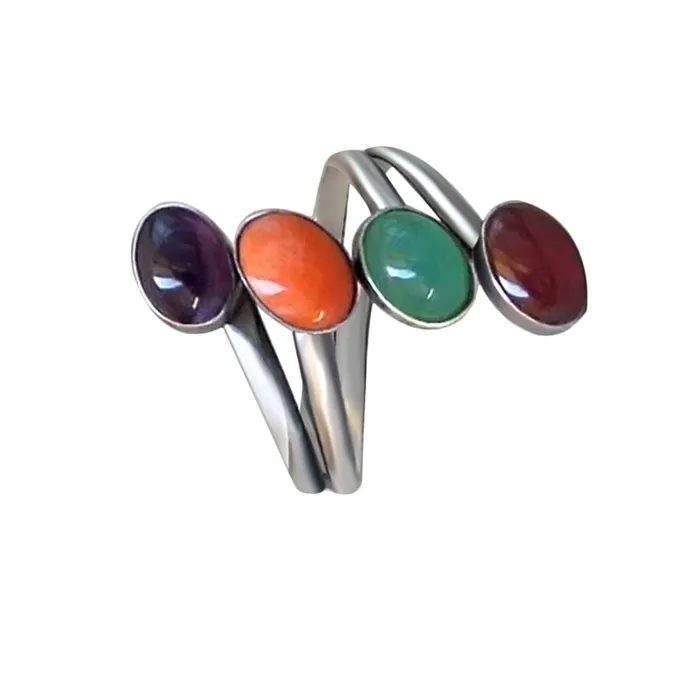 Yellow Chimes Earrings For Women Silver Toned Multicolor Stone Studded Ring For Women and Girls Yellow Chimes Earrings
