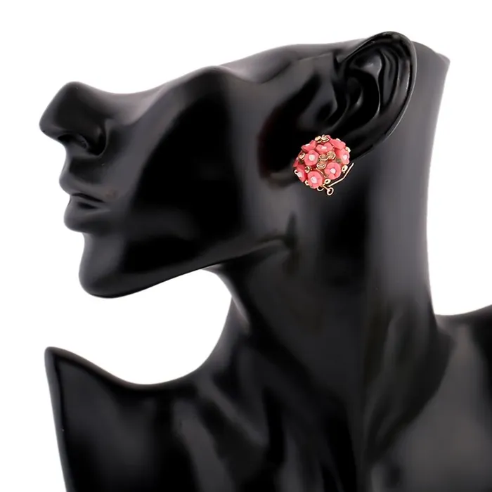 Yellow Chimes Earrings Kairangi Stud Earrings for Women Combo of 2 Pairs Floral Stud Earrings Gold Plated Pink Peach Studs for Girls and Women