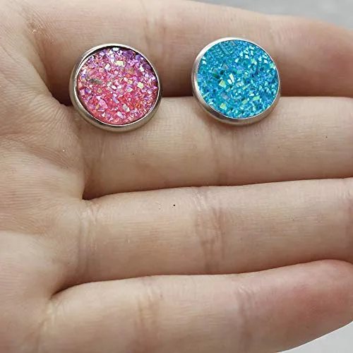 Yellow Chimes Earrings Yellow Chimes 2 Pairs Stardust Spark Silver Studs Combo Earrings for Women and Girls