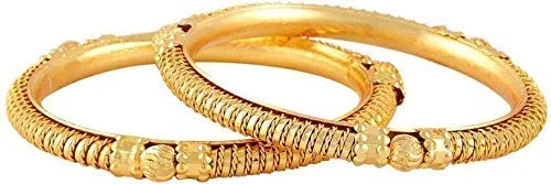Yellow Chimes Earrings Yellow Chimes 2 PCS Exclusive Delicate Antique Hand Crafted Gold Plated Traditional Bangles for Women and Girls 28 Yellow Chimes Earrings Yellow Chimes 2 PCS Exclusive Delicate Antique Hand Crafted Gold Plated Traditional Bangles for Women and Girls 28