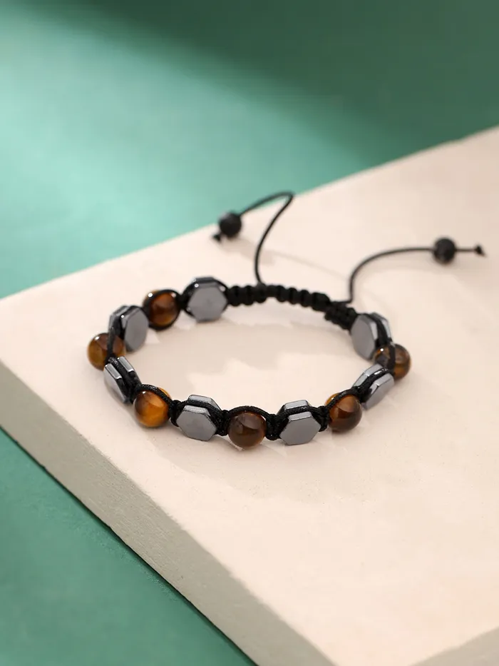 Yellow Chimes Earrings Yellow Chimes Beads Bracelets for Men Fashion Black Bracelet for Men Adjustable Beads Bracelet for Boys Hand Accessories for Men Birthday Gift for Boys Men Anniversary Gift for Husband