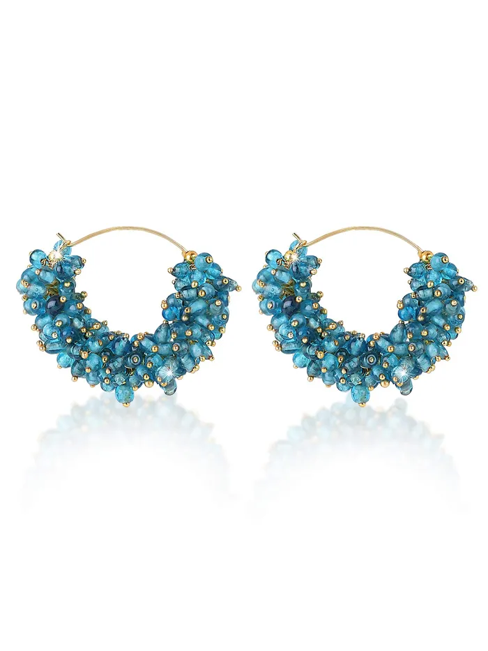 Yellow Chimes Earrings Yellow Chimes Blue Beads Traditional Hoops Earrings for Women and Girls Yellow Chimes Earrings Yellow Chimes Blue Beads Traditional Hoops Earrings for Women and Girls