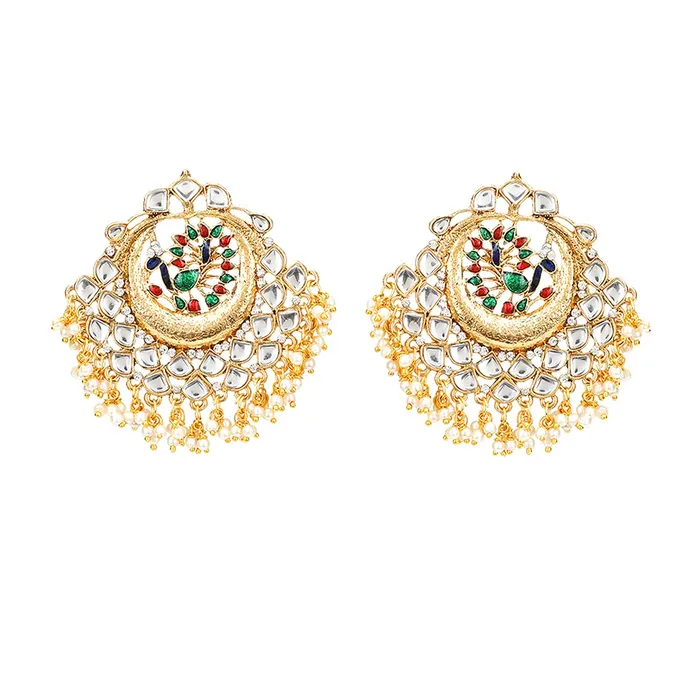 Yellow Chimes Earrings Yellow Chimes Chandbali Earrings for Women Ethnic Gold Plated Kundan Studded Pearl Moti Multicolor Peacock Chand bali Earrings for Women and Girls Yellow Chimes Earrings Yellow Chimes Chandbali Earrings for Women Ethnic Gold Plated Kundan Studded Pearl Moti Multicolor Peacock Chand bali Earrings for Women and Girls