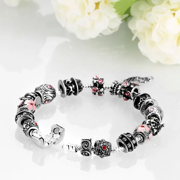 Yellow Chimes Earrings Yellow Chimes DIY Crafted Beads and Crystals Antique Silver Fish Charm Bracelet for Girls and Women