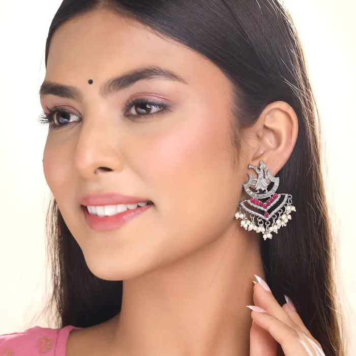Yellow Chimes Earrings Yellow Chimes Earrings for Women and Girls Beads Moti Beads Earrings for Women Silver Toned Beads Drop Earrings Birthday Gift for girls and women Anniversary Gift for Wife
