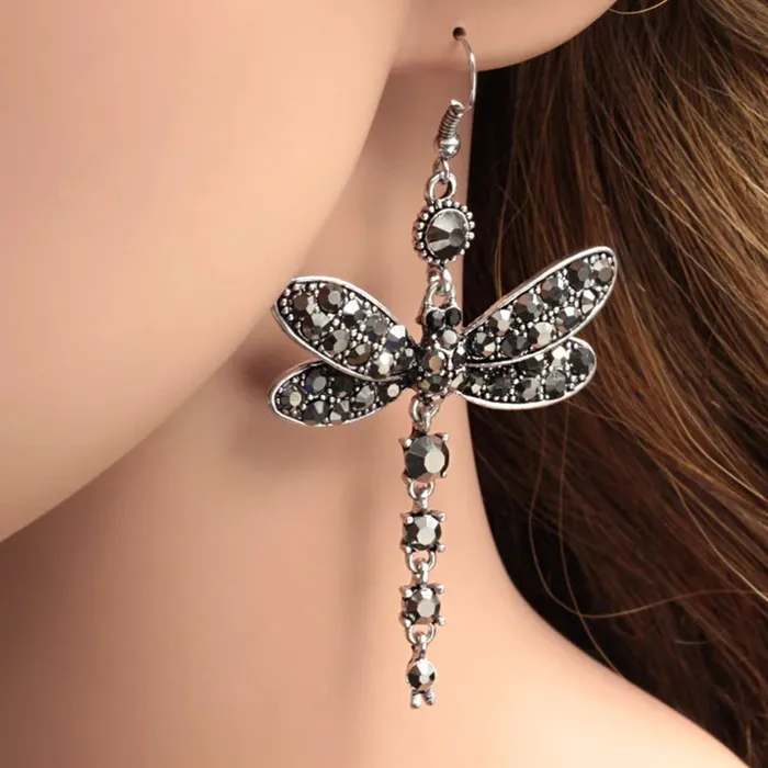 Yellow Chimes Earrings Yellow Chimes Earrings for Women and Girls Butterfly Drop EarringsSilver Plated Black Color Drop Earrings Birthday Gift for girls and women Anniversary Gift for Wife