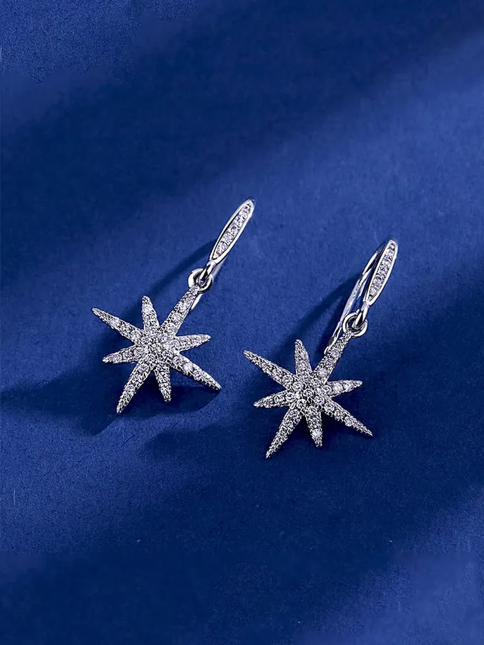 Yellow Chimes Earrings Yellow Chimes Elegant Design Studded Crystal Silver Plated Drop Earrings for Women and Girls Glamour Spark