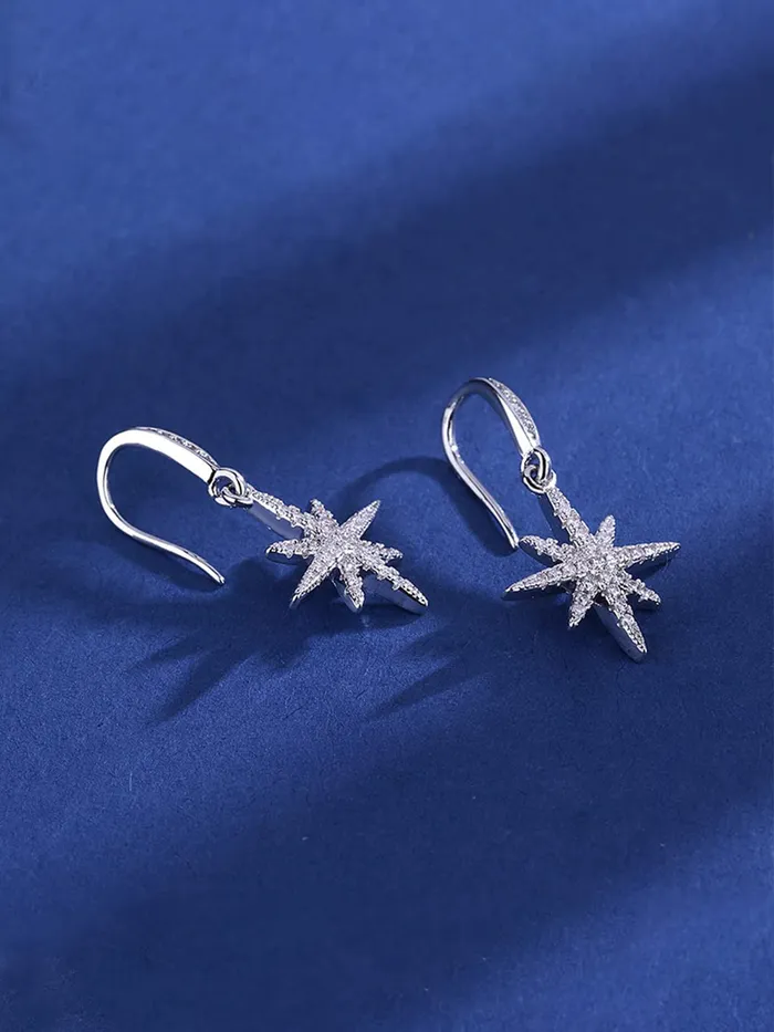 Yellow Chimes Earrings Yellow Chimes Elegant Design Studded Crystal Silver Plated Drop Earrings for Women and Girls Glamour Spark