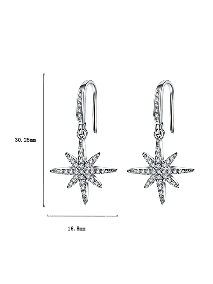 Yellow Chimes Earrings Yellow Chimes Elegant Design Studded Crystal Silver Plated Drop Earrings for Women and Girls Glamour Spark