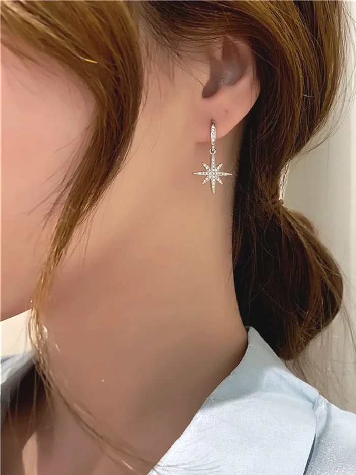 Yellow Chimes Earrings Yellow Chimes Elegant Design Studded Crystal Silver Plated Drop Earrings for Women and Girls Glamour Spark