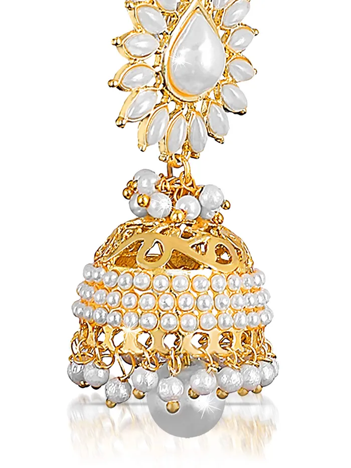 Yellow Chimes Earrings Yellow Chimes Ethnic Gold Plated Traditional Pearl Moti Jhumka Earrings for Women and Girls