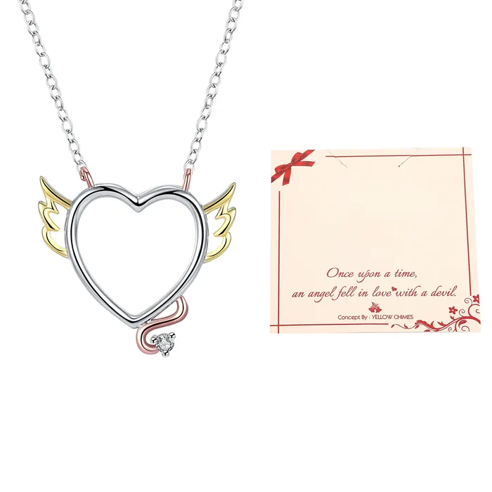 Yellow Chimes Earrings Yellow Chimes Express Your Feelings Collection 925 Silver Plated Love Devil Pendant for Women Girls