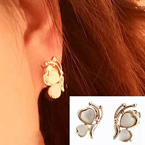 Yellow Chimes Earrings Yellow Chimes Exquisite Opal Mesmerizing Butterfly Design Gold Plated Stud Earrings For Women and Girls