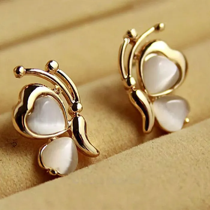 Yellow Chimes Earrings Yellow Chimes Exquisite Opal Mesmerizing Butterfly Design Gold Plated Stud Earrings For Women and Girls