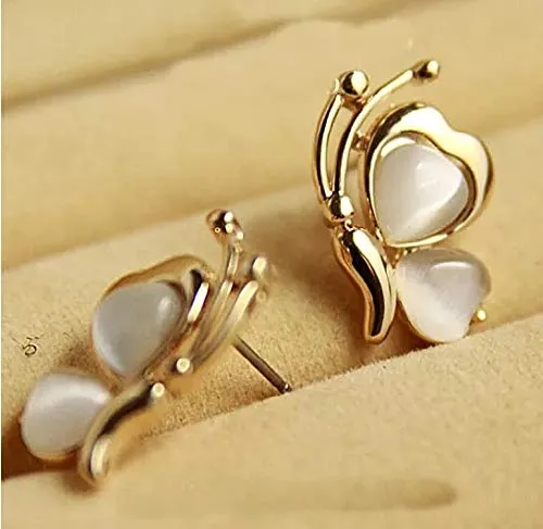 Yellow Chimes Earrings Yellow Chimes Exquisite Opal Mesmerizing Butterfly Design Gold Plated Stud Earrings For Women and Girls