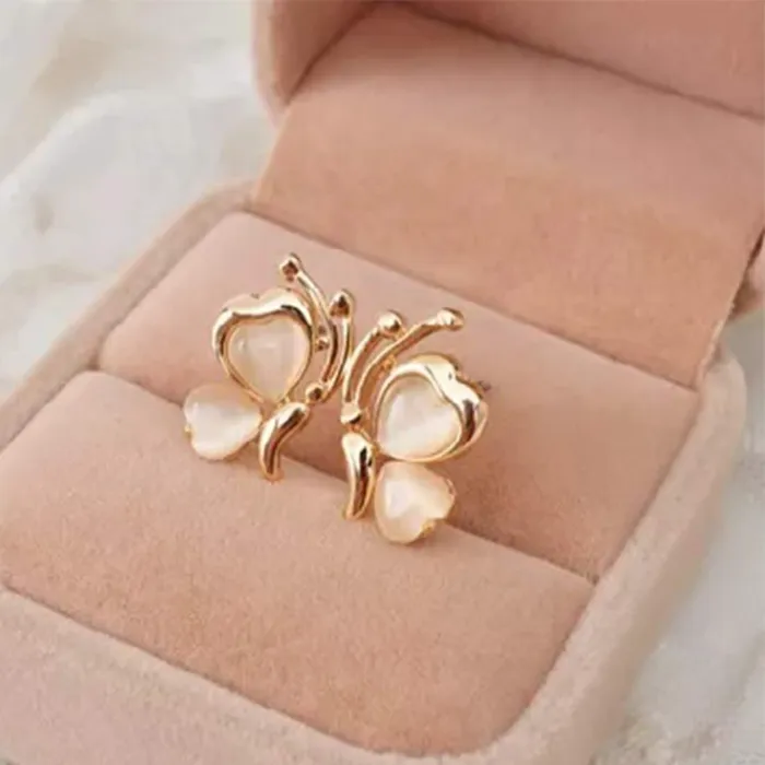 Yellow Chimes Earrings Yellow Chimes Exquisite Opal Mesmerizing Butterfly Design Gold Plated Stud Earrings For Women and Girls