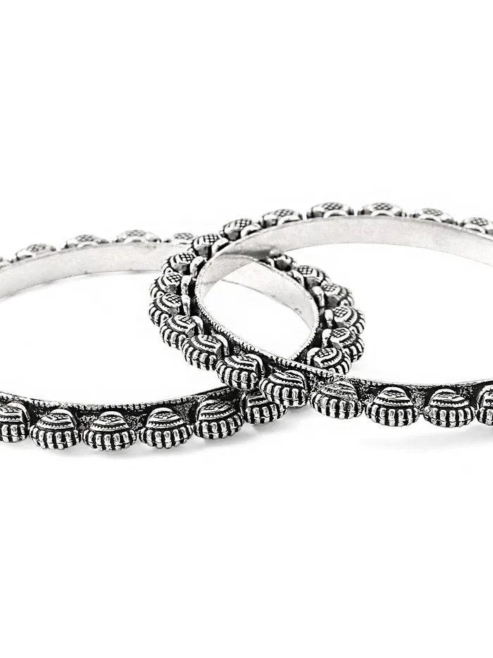 Yellow Chimes Earrings Yellow Chimes German Silver Oxidized 2 PCs Antique Boho Vintage Look Traditional Formal Casual Wear Bangles for Women and Girls