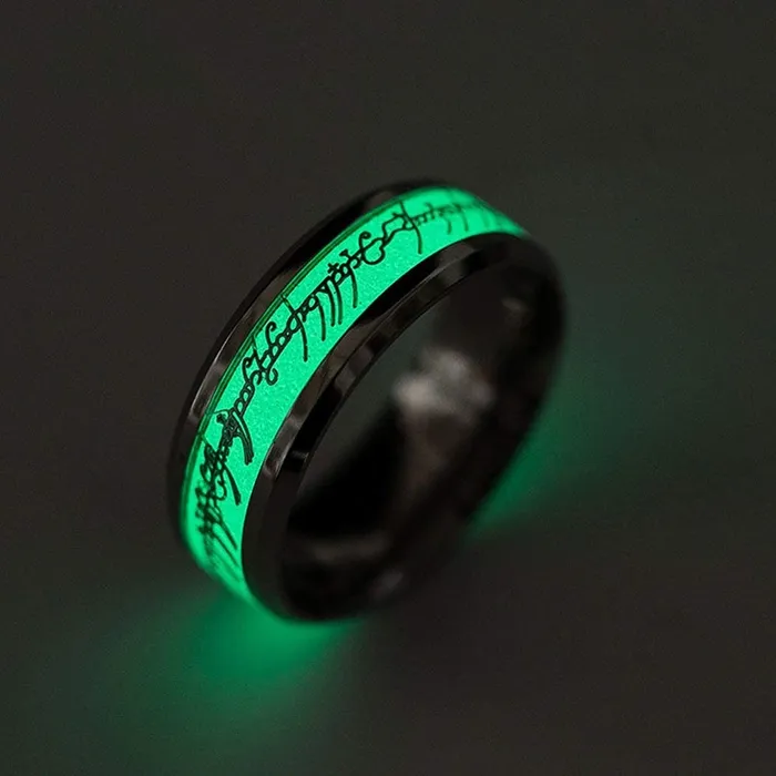 Yellow Chimes Earrings Yellow Chimes GlowinDark Lord of The Ring Steel Ring for Men Women