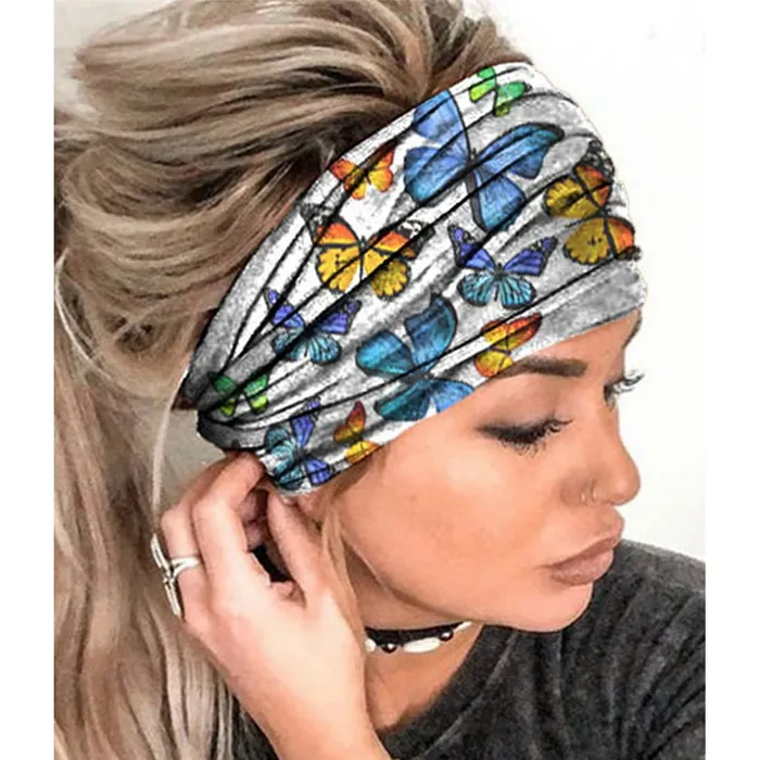 Yellow Chimes Earrings Yellow Chimes Head Bands for Women Set of 2 PCs Headbands for Girls Multicolour Hair Accessories Broad Fabric Hairband Headband for Women and Girls