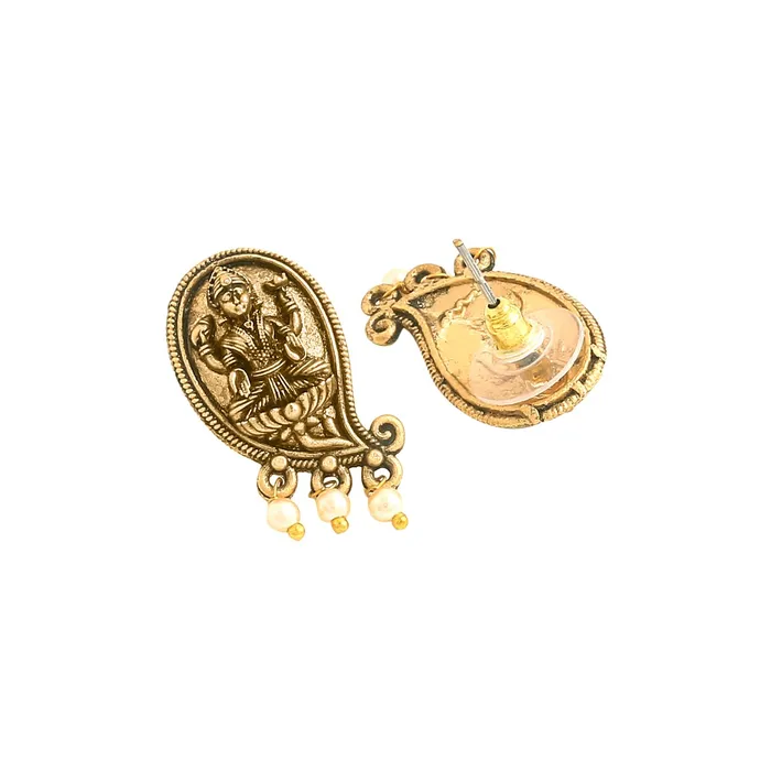 Yellow Chimes Earrings Yellow Chimes Jewellery Set for Women and Girls Temple Jewellery Set for Women Traditional Oxidised Gold Plated Long Necklace Set Birthday Gift for Girls Women Anniversary Gift for Wife