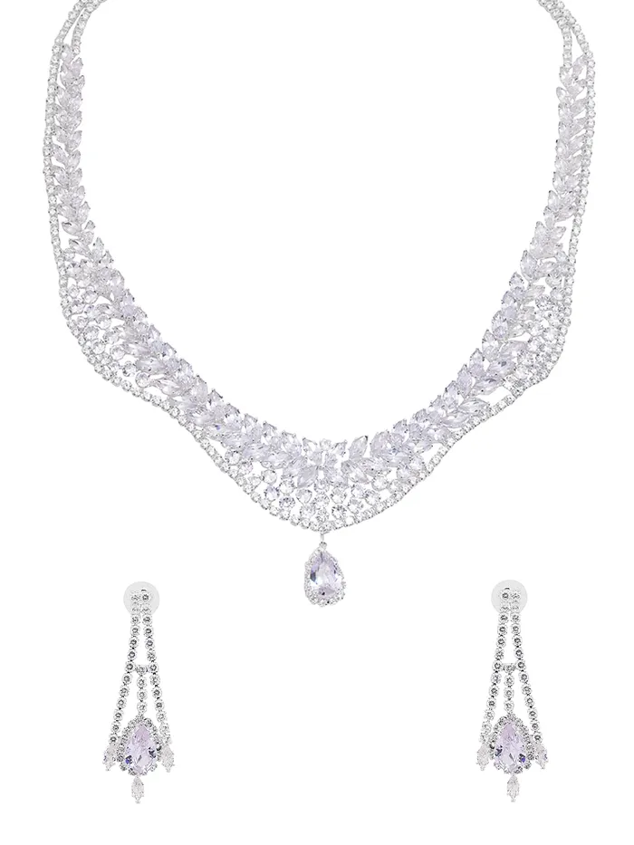 Yellow Chimes Earrings Yellow Chimes Jewellery Set for Women White Stone Necklace Set for Women Cubic Zircon Silver Diamond Jewellery Set Rhodium Plated Necklace Set Birthday Anniversary Gift for Women Wife Yellow Chimes Earrings Yellow Chimes Jewellery Set for Women White Stone Necklace Set for Women Cubic Zircon Silver Diamond Jewellery Set Rhodium Plated Necklace Set Birthday Anniversary Gift for Women Wife